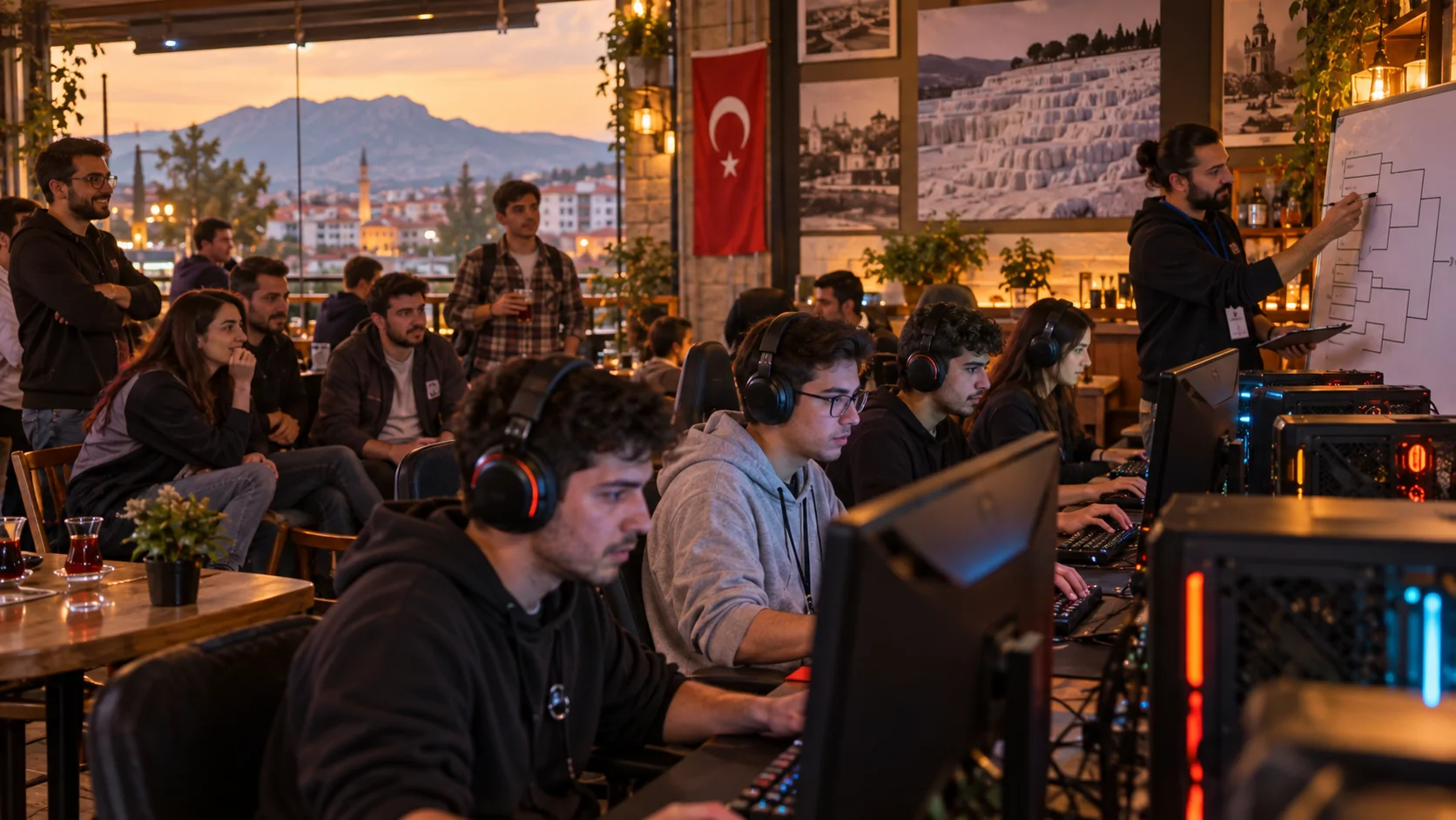 Denizli’de küçük ölçekli yerel oyun turnuvasını temsil eden editoryal görsel